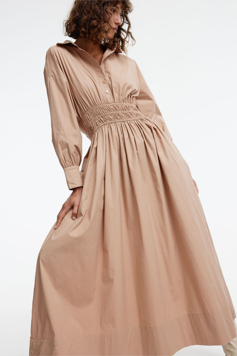 Emma Shirt Dress - Almond