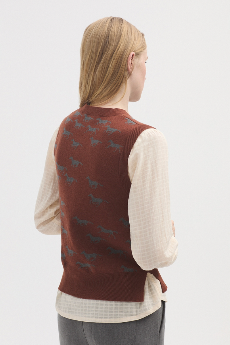 Horses Jacquard vest