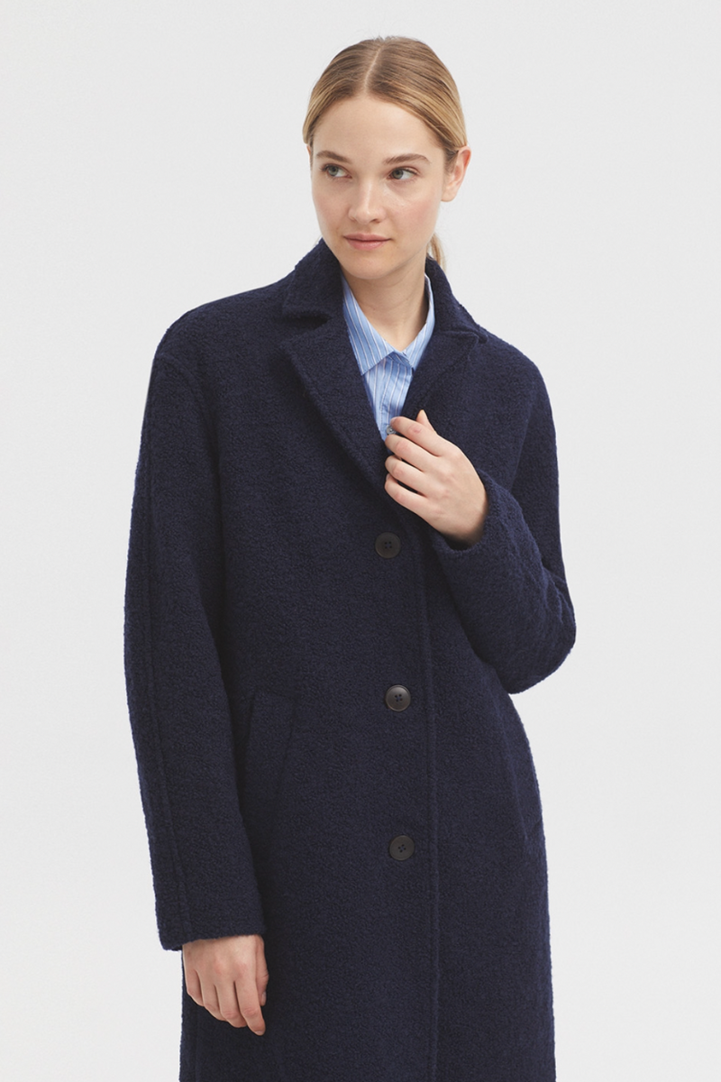 Boucle Coat Navy