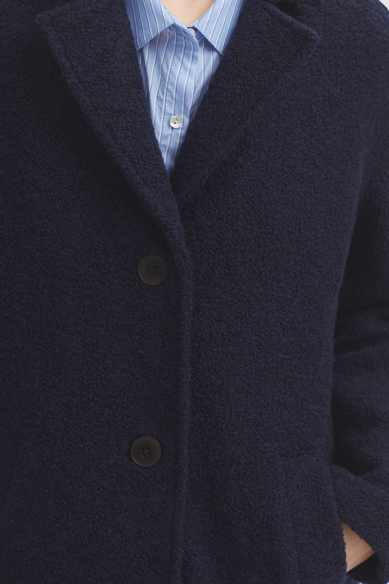 Boucle Coat Navy