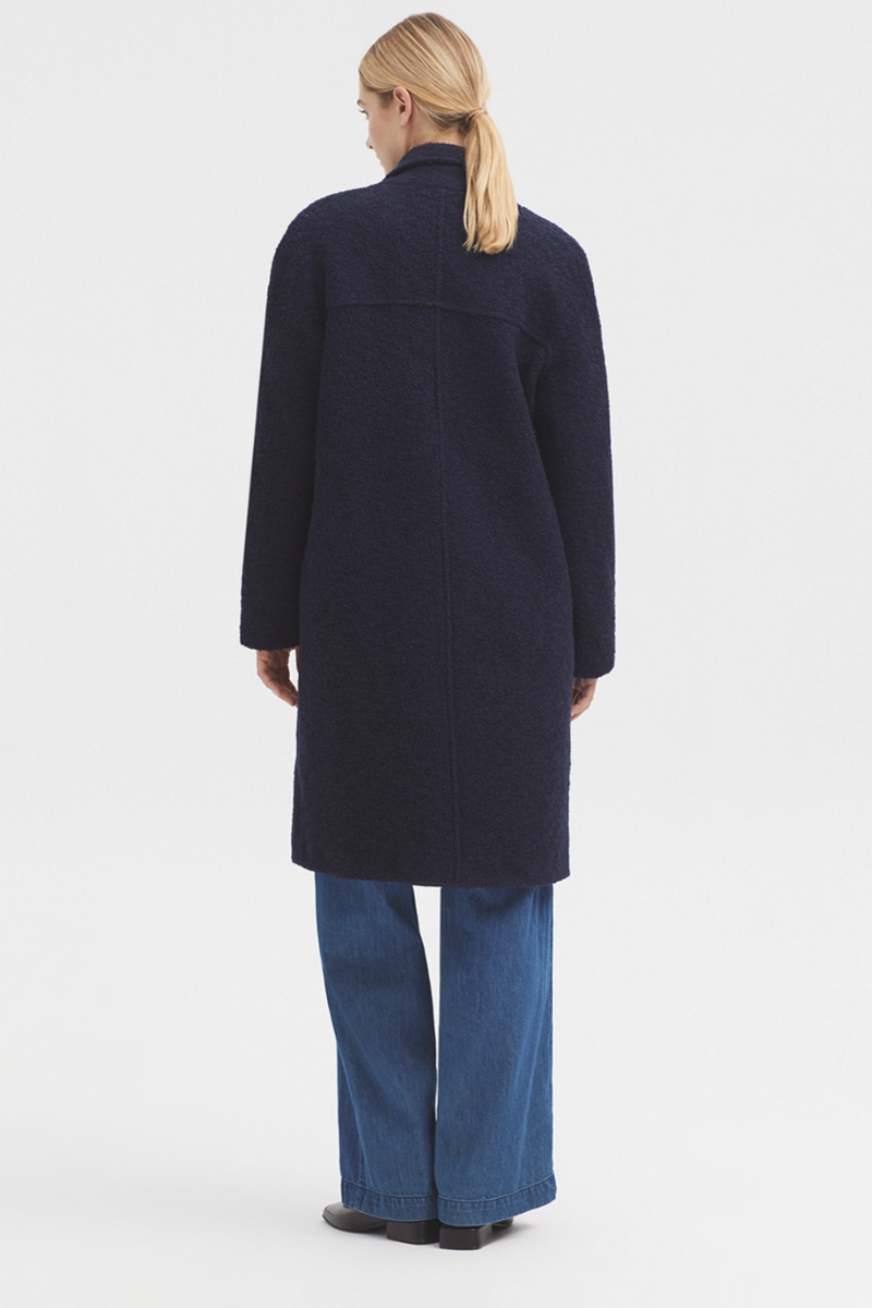 Boucle Coat Navy