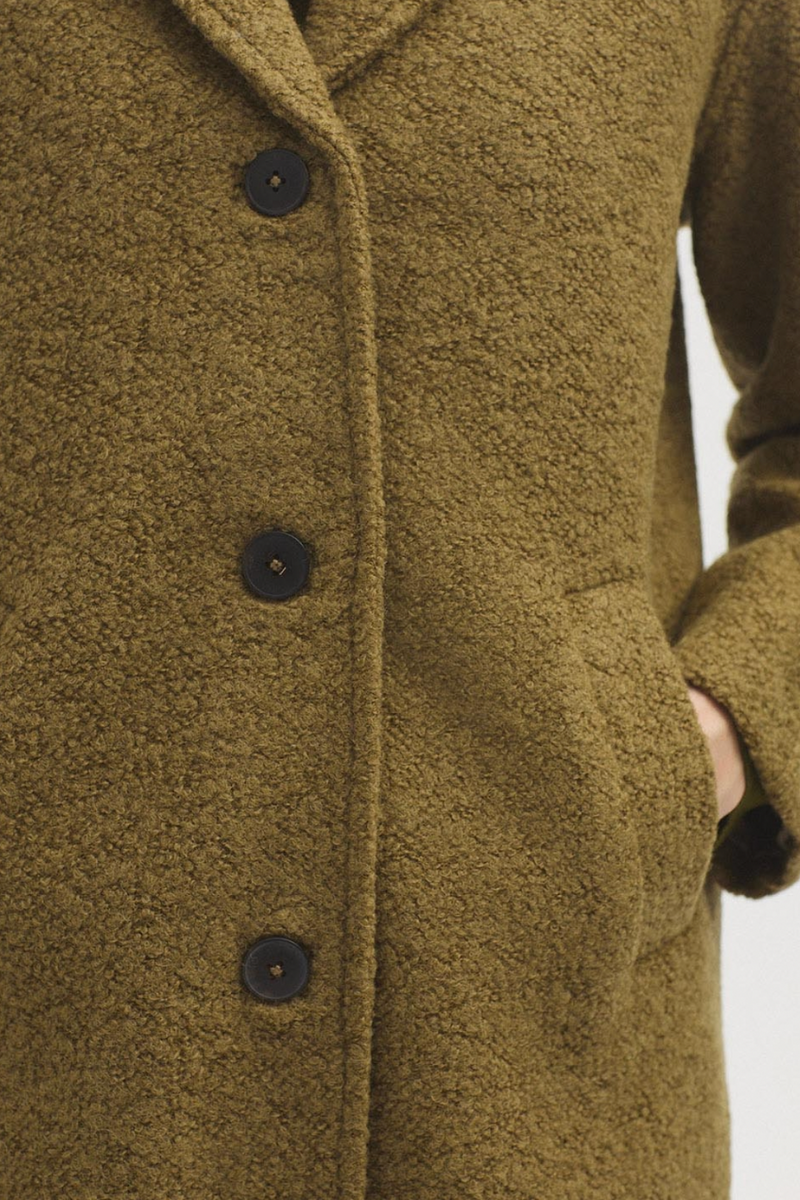 Boucle Coat Khaki