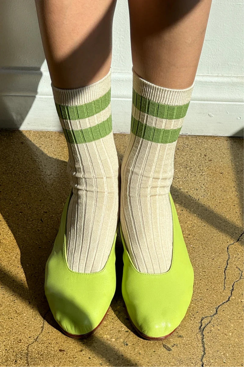 Her Varsity Socks - Pear