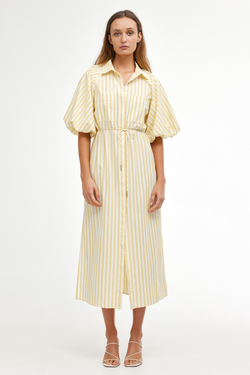 Kinney - Zoya Shirt Dress - Lemon Stripe