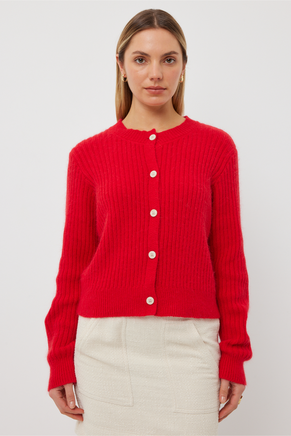 Candy Cardi - Red Mohair