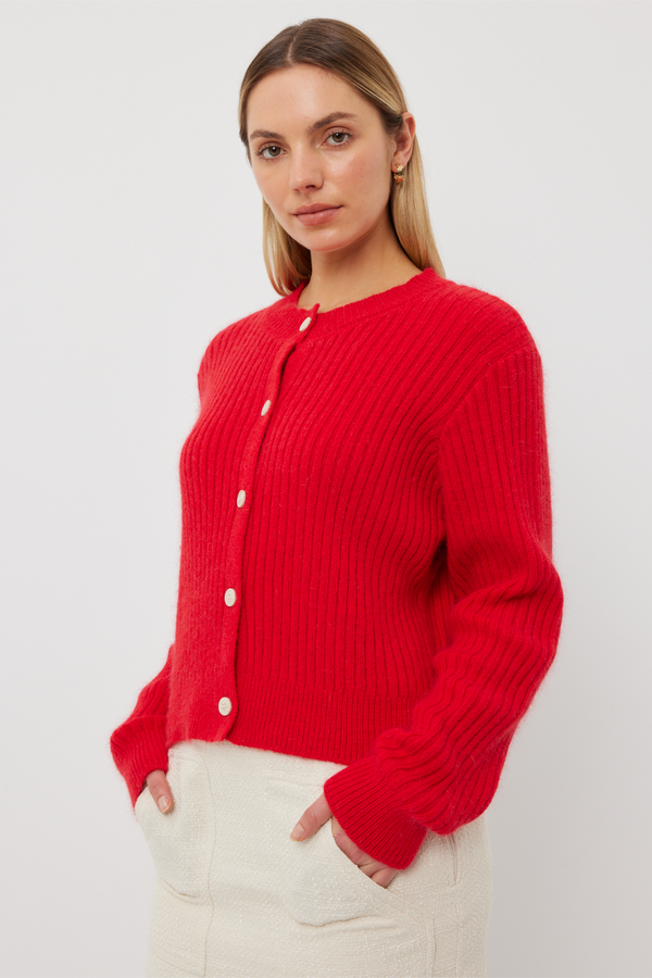 Candy Cardi - Red Mohair
