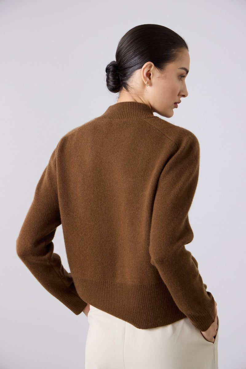 High V Neck Sweater - Chestnut - Goodness