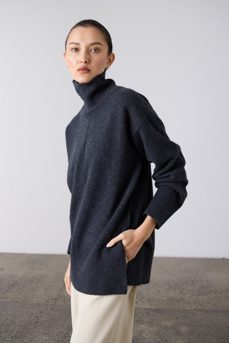 Leisa Knit Sweater - Charcoal - Goodness