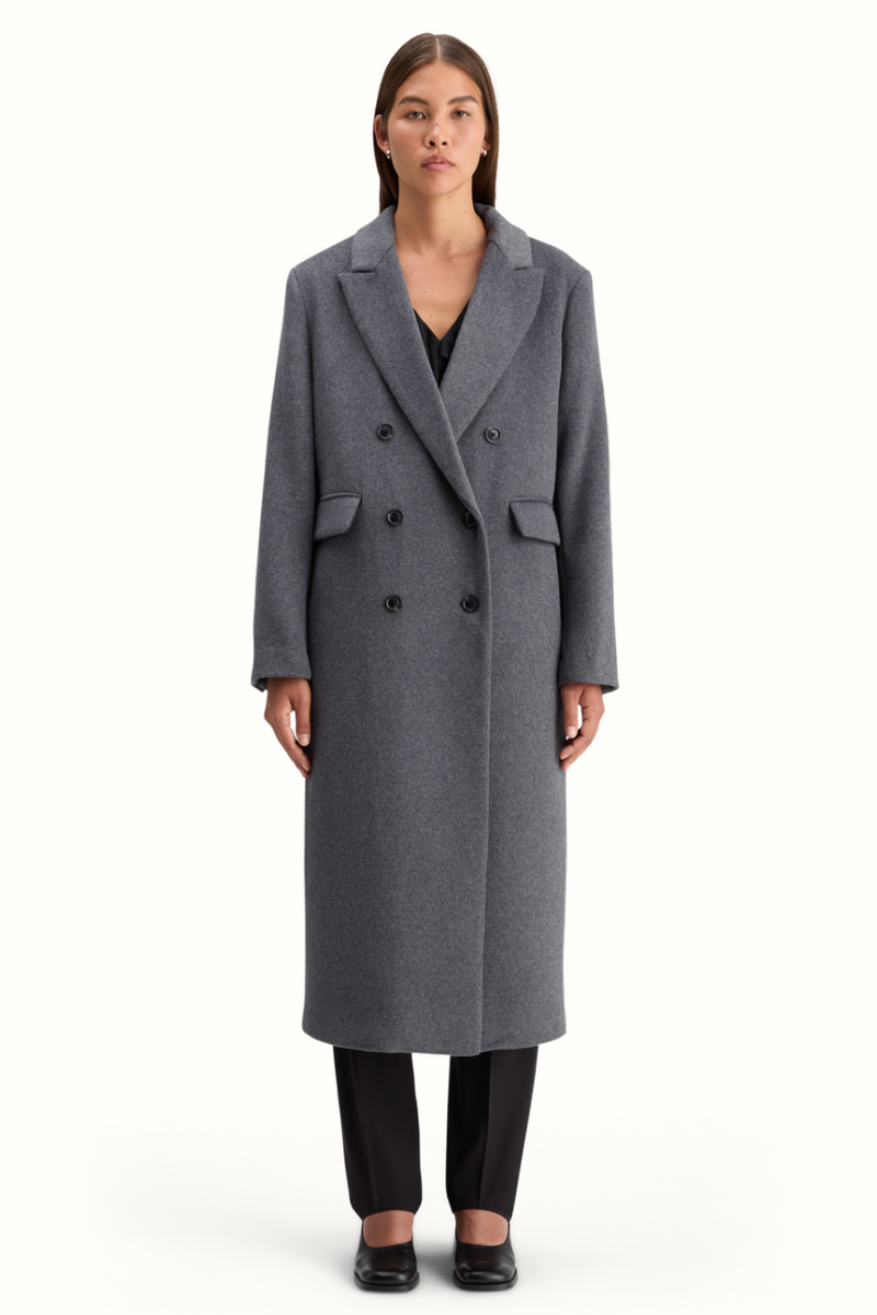 Tailored Wool Blend Coat