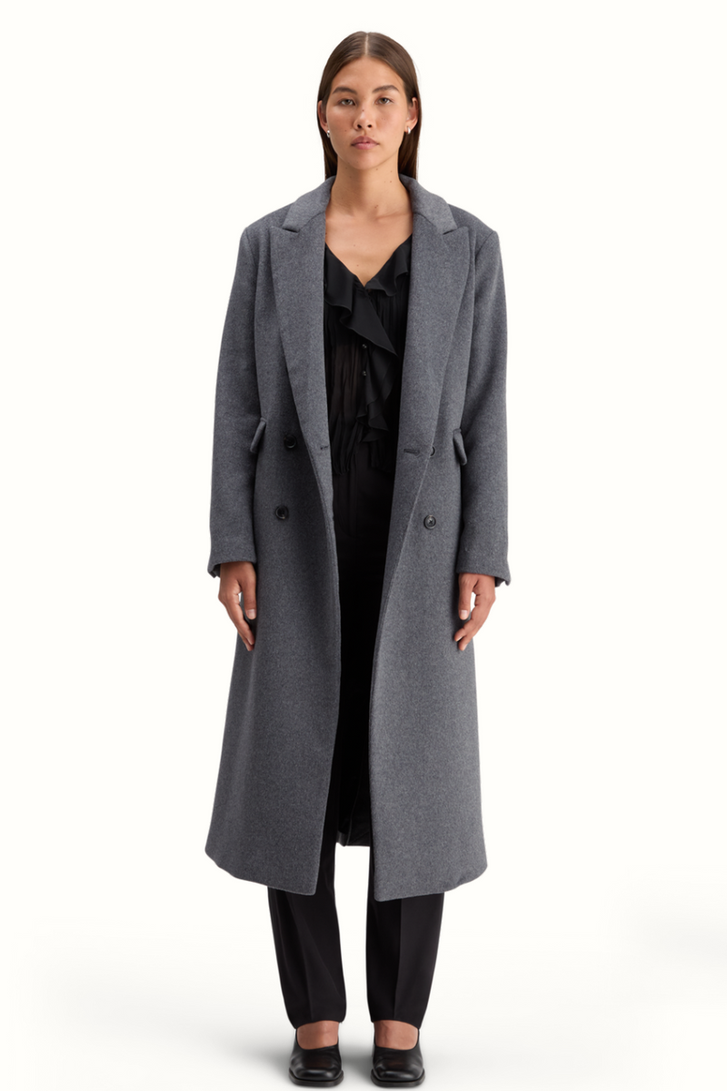 Tailored Wool Blend Coat