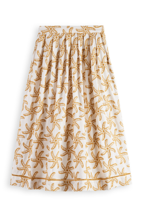 Embroidered Midi Skirt