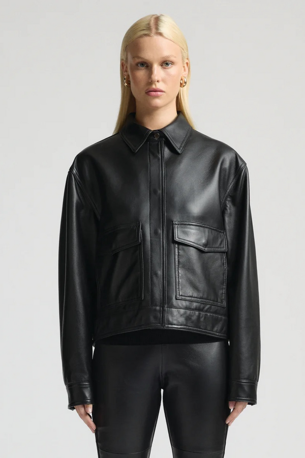 Mae Oversized Leather Jacket