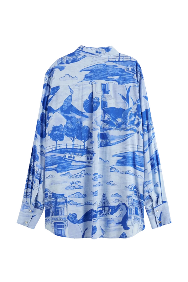 Printed Relaxed Fit Shirt - Journey of the Free Mind