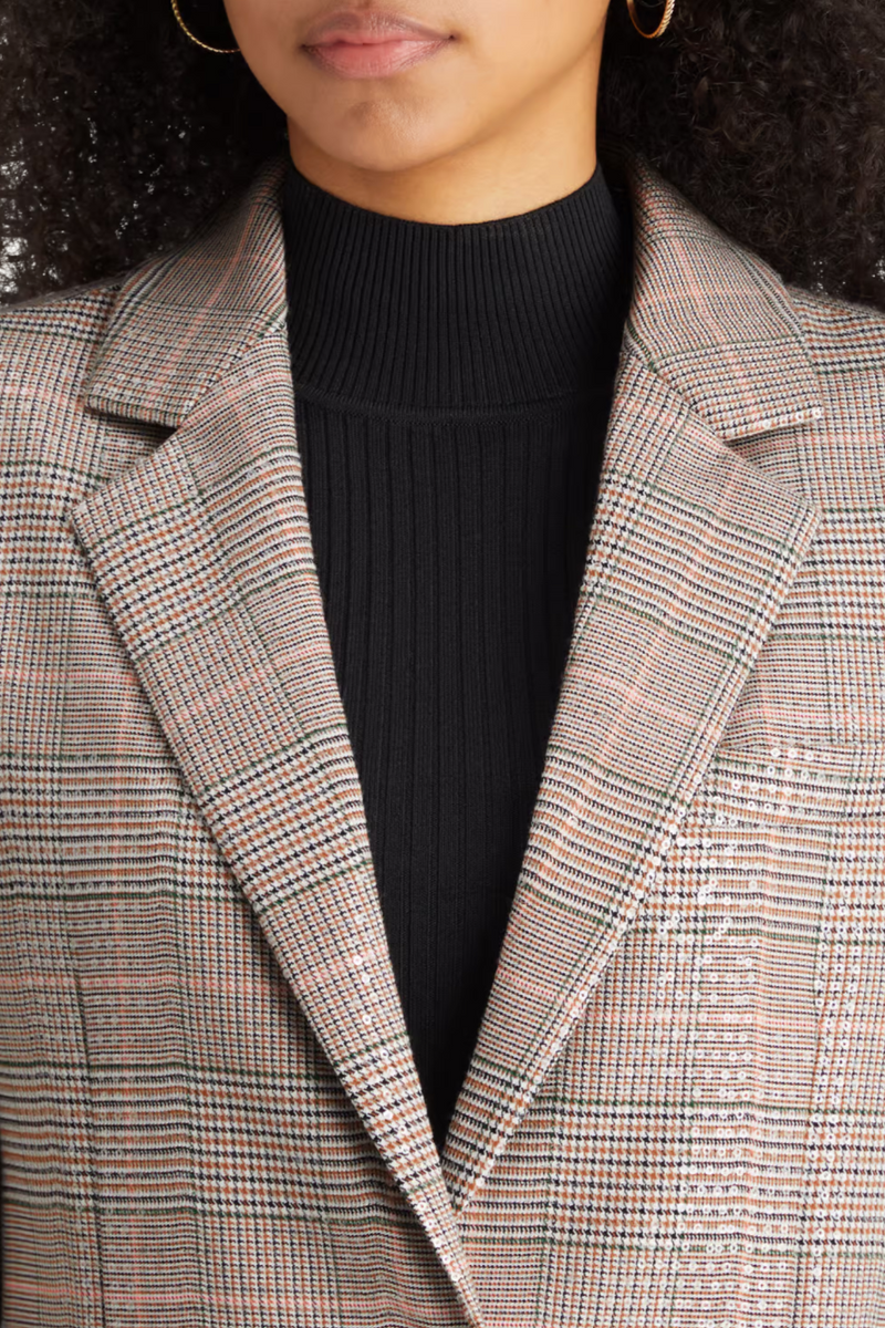 Sequin Prince of Wales Check Blazer