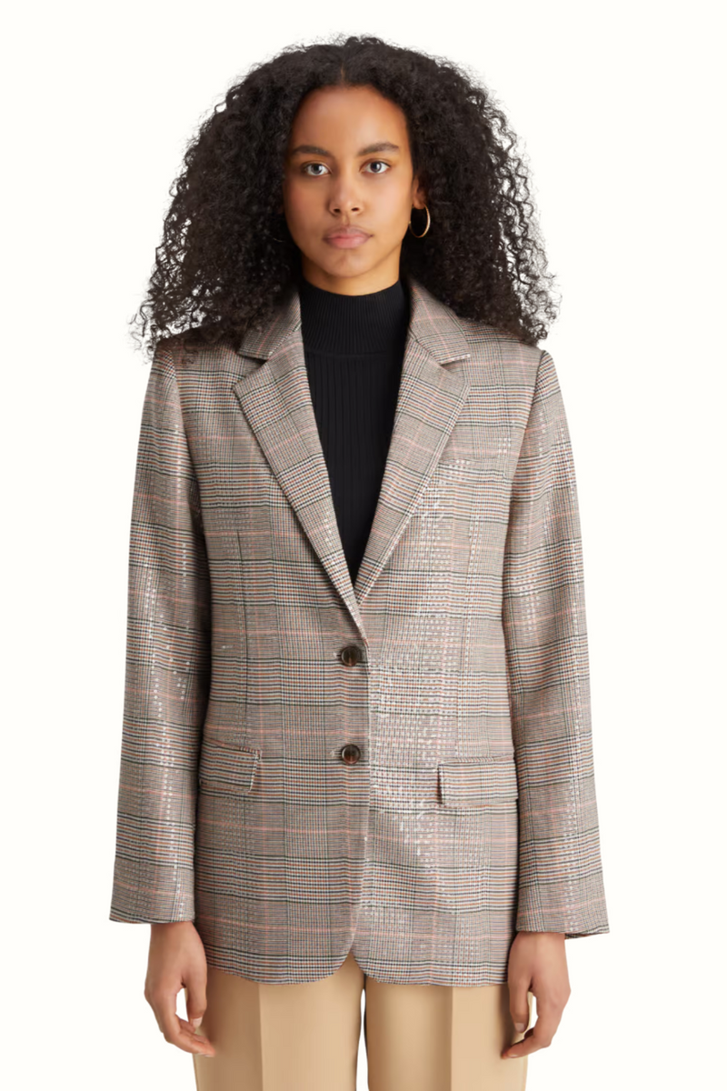 Sequin Prince of Wales Check Blazer