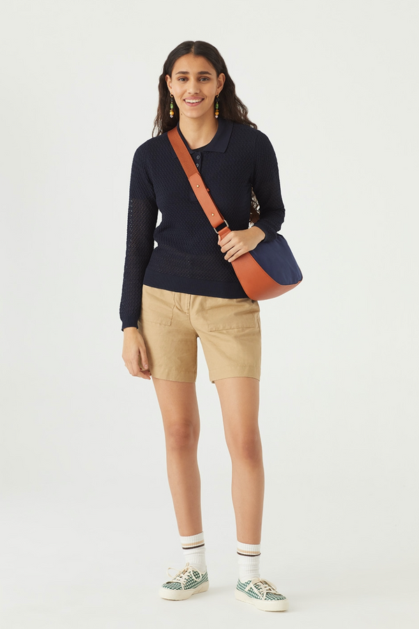Nice Things Summer Polo Jumper Navy 